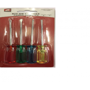 KIT DE CHAVES FENDAS/PHILIPS 4 PEÇAS  BA...