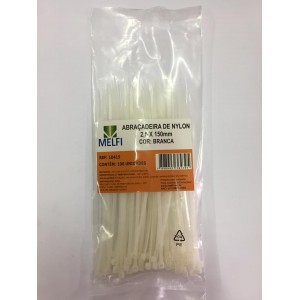  ABRACADEIRA NYLON BRANCA 2,5 X 100MM ME...